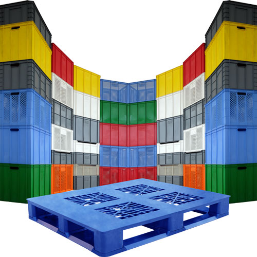 plastic crate and pallet