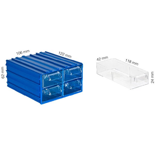 Plastična Kutija sa 4 Ladice 106x122x062(h)mm