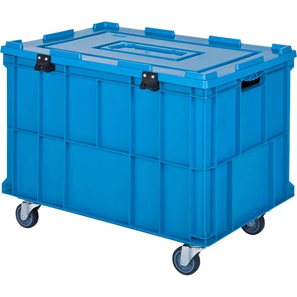 480x690x540(v)mm Zatvorena plastična gajba sa točkovima i poklopcem